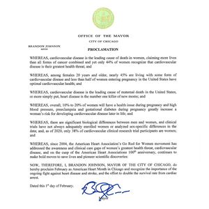 American Heart Month Proclamation Chicago 2024