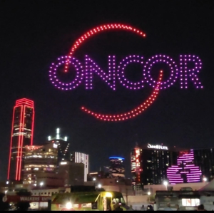 Dallas Heart Walk - Los drones iluminan el horizonte de Dallas 
