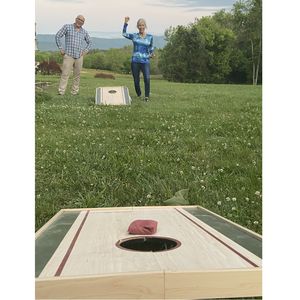 Playing cornhole