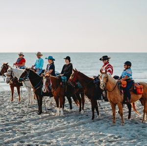 Myrtle Beach - Beach Ride - Participants line up on the beach