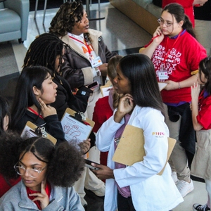Participant checking vitals at Upstate SC STEM Goes Red
