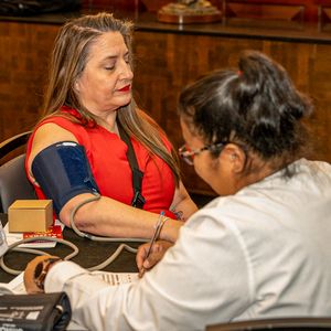 Texas Health offered health screenings for guest that included blood pressure checks.