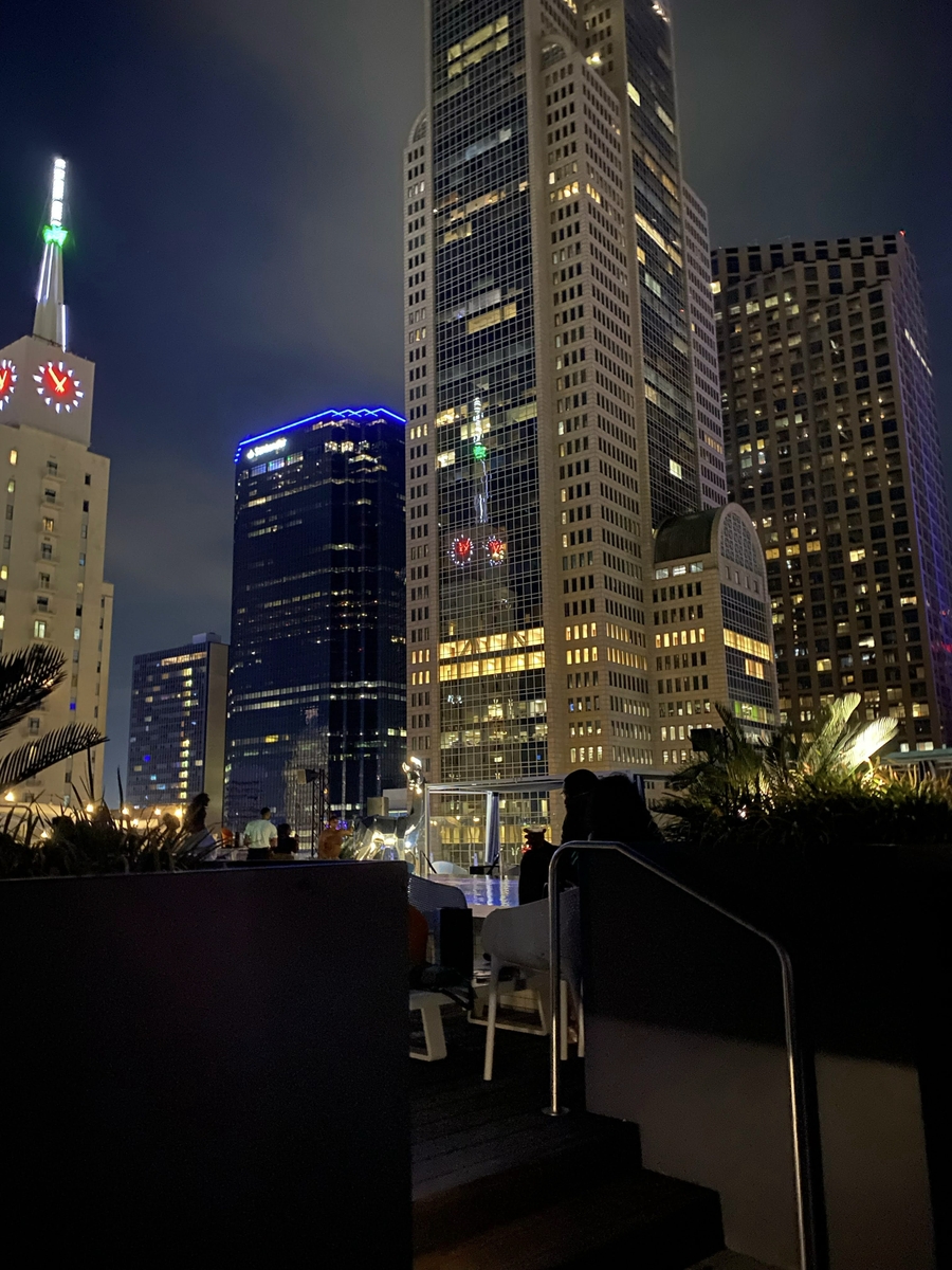 City buildings at night