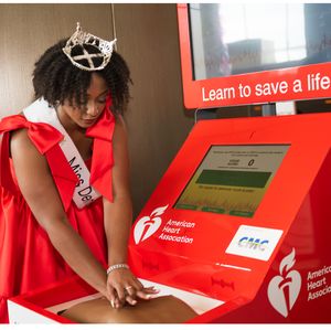 Miss. Denton practices Hand-Only CPR