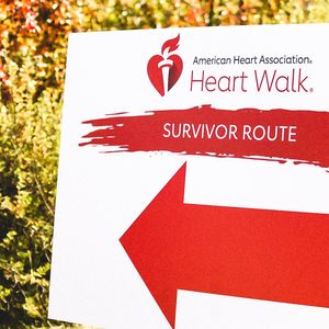 Fairbanks Heart Walk survivor route sign