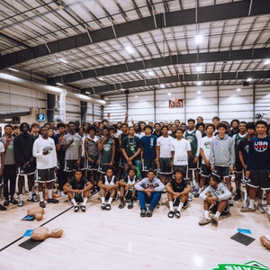Athlete group shot after practicing CPR