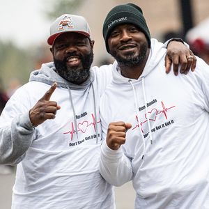 Two individuals pose for a photo at the 2023 Puget Sound Heart and Stroke Walk in Tacoma
