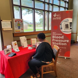 Self-monitoring blood pressure stations at EBR Delmont Library