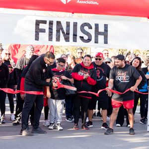 Participants line up at the starting line for the 2023 Central Valley Heart and Stroke Walk.