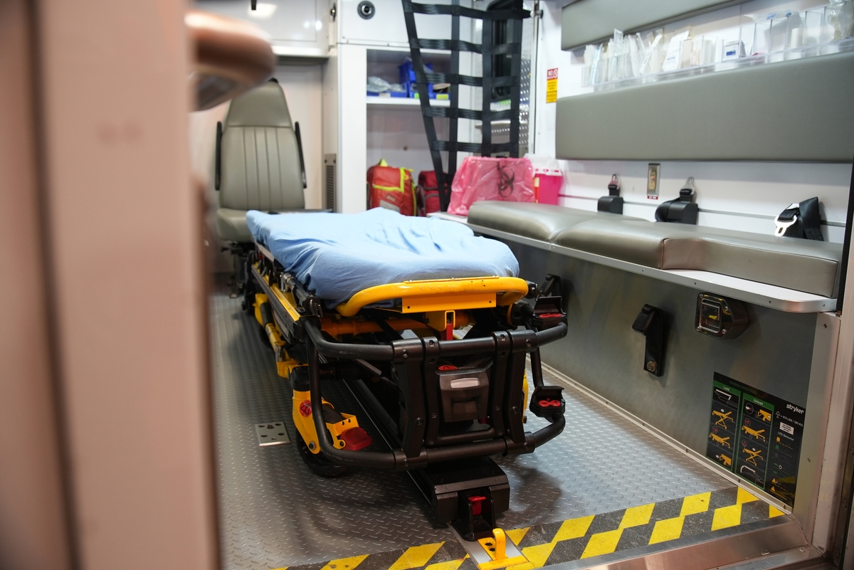 Ambulance gurney wide shot