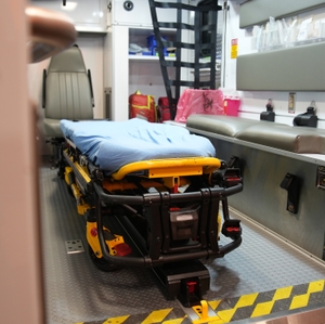 Ambulance gurney wide shot