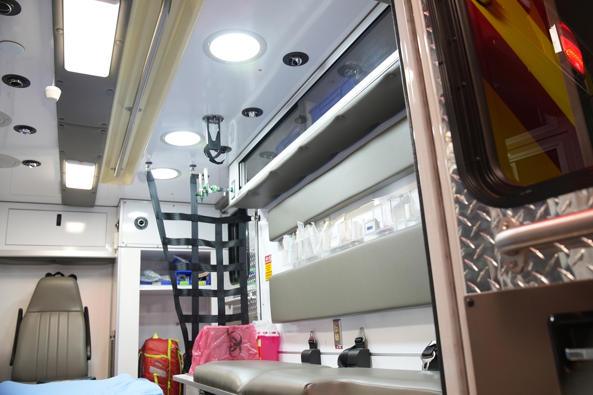 Inside an ambulance