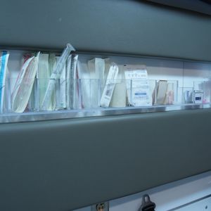 Medical supplies in ambulance