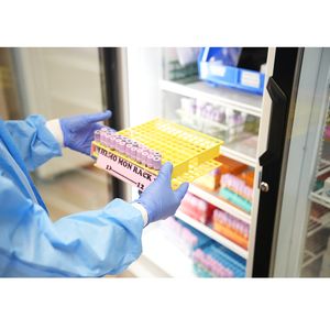 Blood vials stored in the lab
