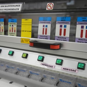 Lab sample processing area close up