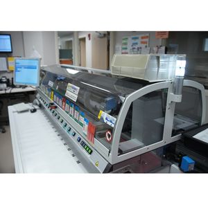 Lab sample processing area wide shot