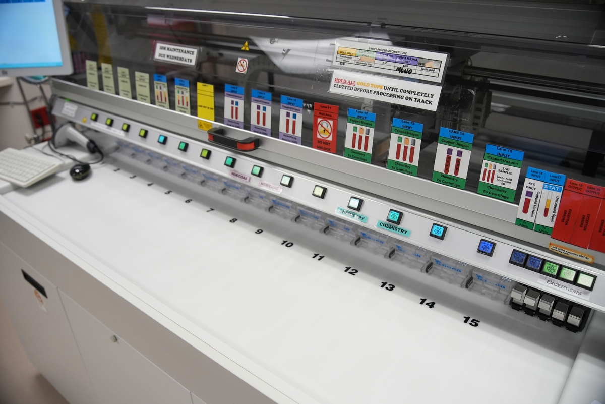 Lab sample processing area