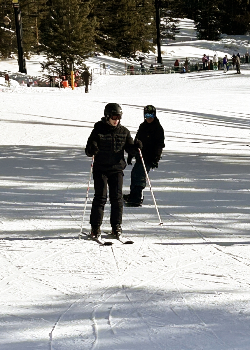 skiing the slopes