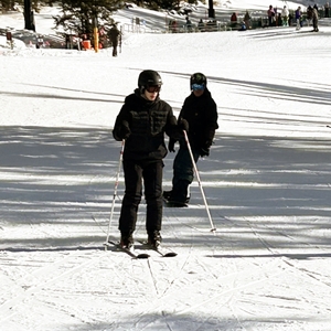 skiing the slopes