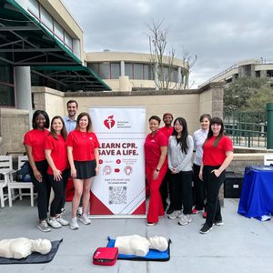 Swim safety event participants