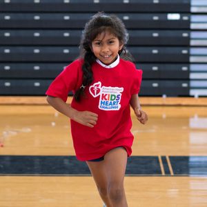 Girl running forward