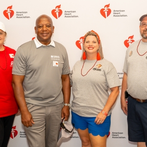 Participants infront of Step and Repeat at 2025 CSRA Heart Walk