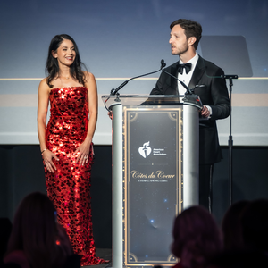 Jennifer and Chris Clark on stage