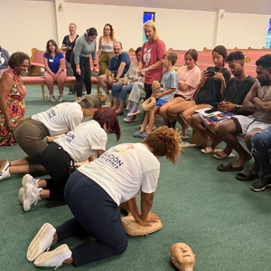 Participants showing skills to crowd