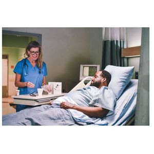 Man being treated in hospital