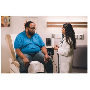 Man in exam room