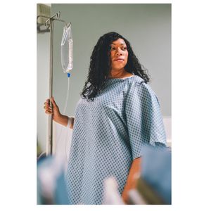 Woman in hospital