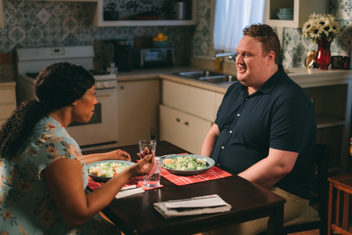Couple eating together