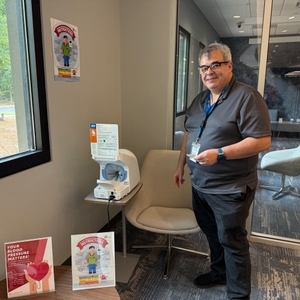 Alvar Astigarraga at Ashley River Library w BP Machine