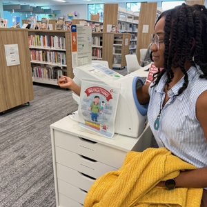 Jessica Mack checks BP at the North Charleston Library