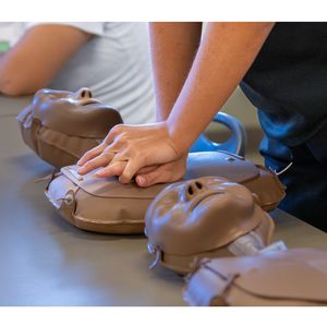 Hands-only CPR training at Camp Wesley