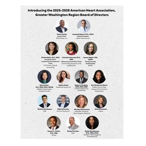 La American Heart Association en el área metropolitana de Washington nombra a un nuevo presidente de la junta directiva y da la bienvenida a nuevos directores