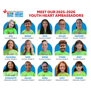 Se nombra a 15 estudiantes como Embajadores Juveniles del Corazón nacionales para el año escolar del 2025 y 2026