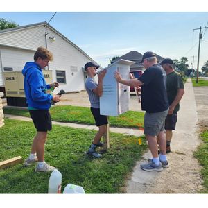 Assembling Outdoor Food Pantry