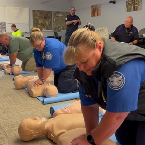 CPR training with the Indianapolis Airport Authority
