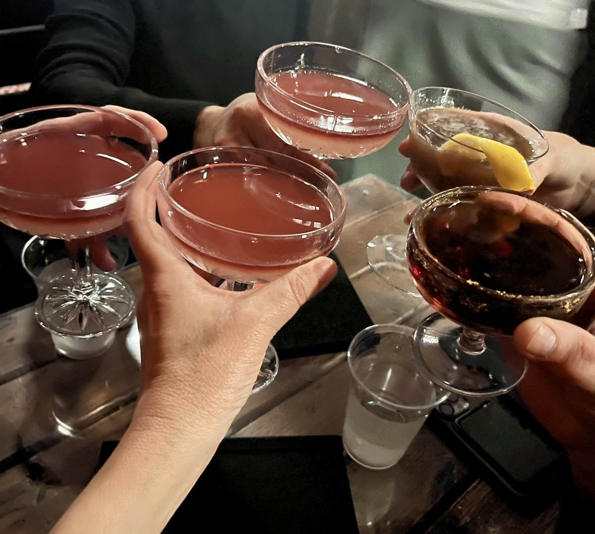People toasting with alcohol