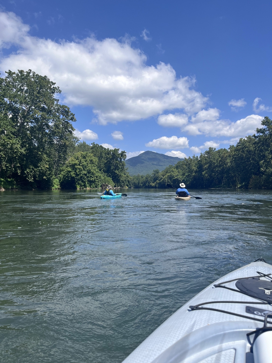 Couple kayaking on the lake