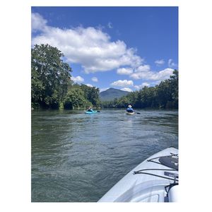 Couple kayaking on the lake