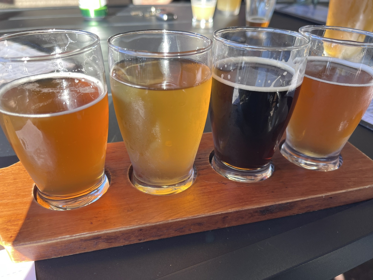 Beer in glass cups