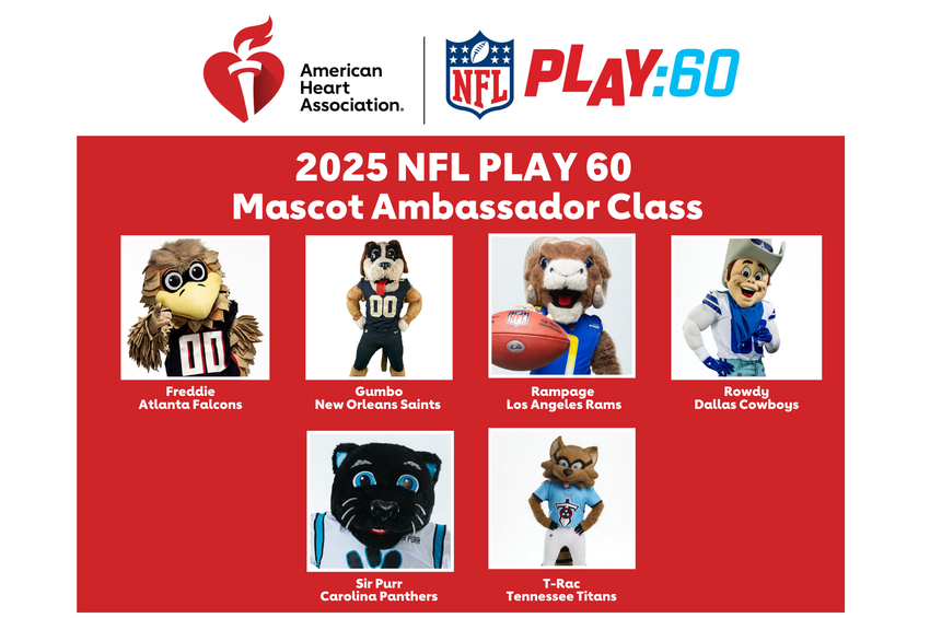 NFL mascots inspire kids to PLAY 60 daily for better health