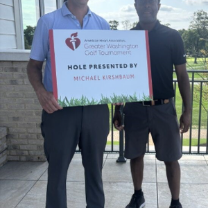 Michael Kirshbaum chair of the 2025 Golf Tournament and teammate