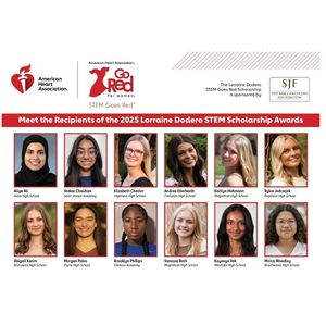 Doce estudiantes recibieron la beca Lorraine Dodero STEM Goes Red 2025 de la American Heart Association