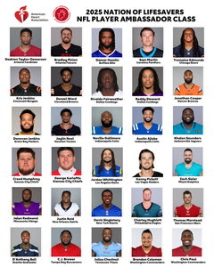 30 NFL players urge fans to join Nation of Lifesavers, learn lifesaving CPR 