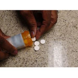 Opioids poured out on counter