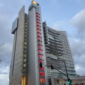 San Jose City Hall tower goes red for Heart Month 2025
