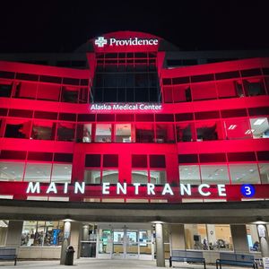 Providence Alaska Medical Center in red